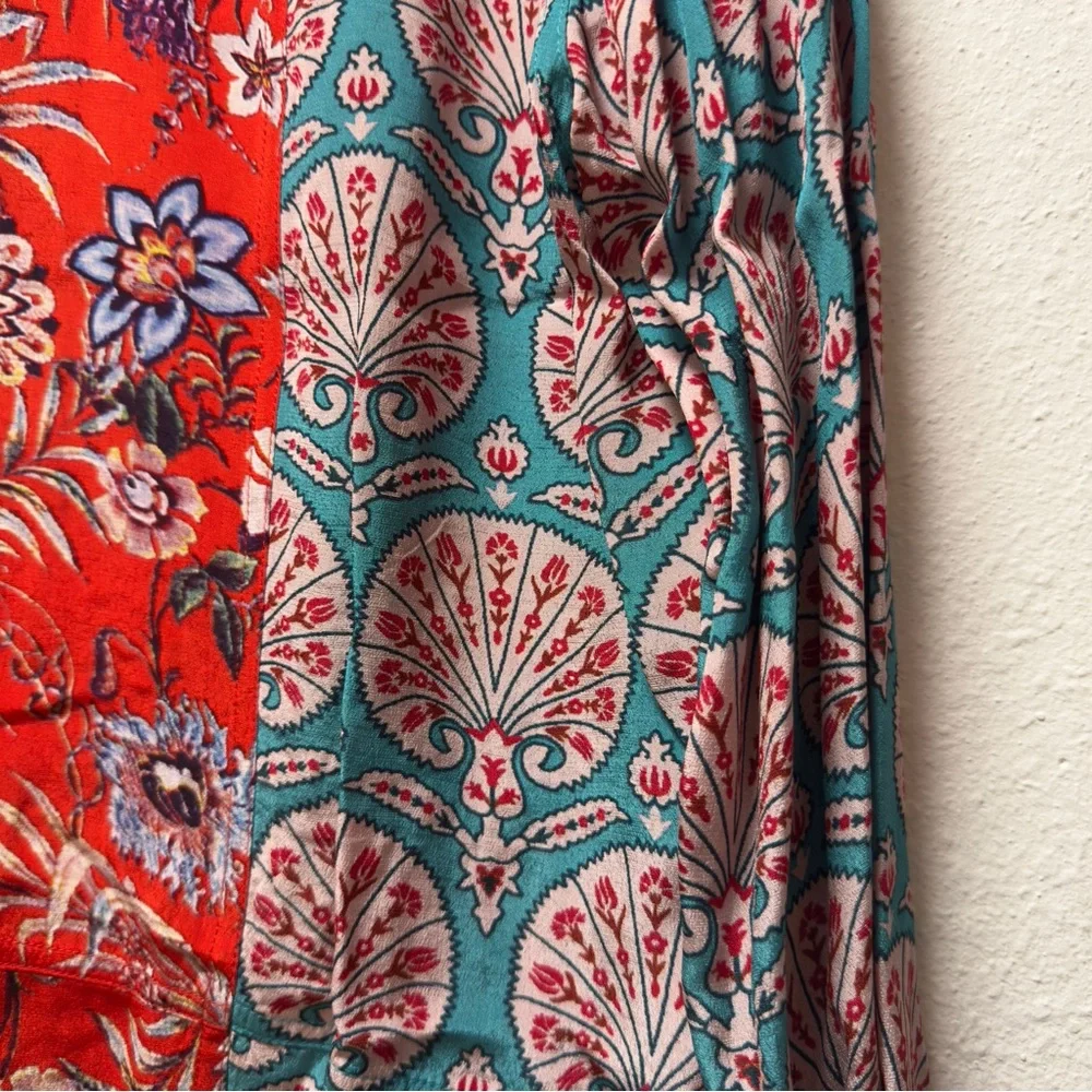 Soft Surroundings Red and Blue Long Sleeve Buttoned Blouse - Picture 6 of 6